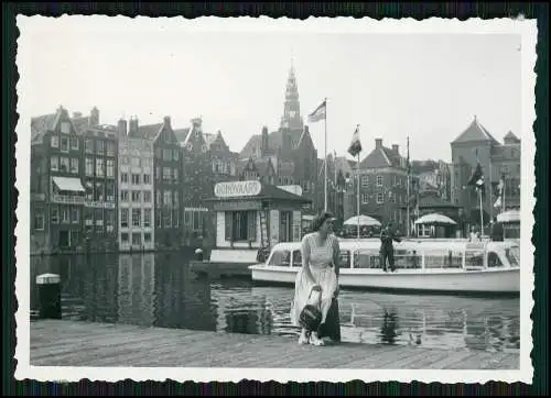 12x Foto Reise nach Amsterdam Hafen Schiffe uvm. Holland Niederlande 1950-55