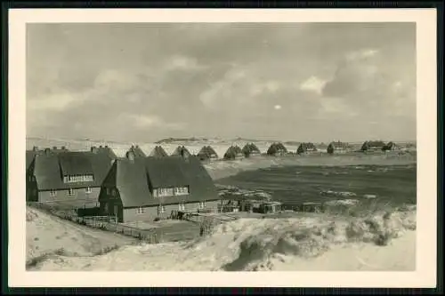 Foto AK Ansichtskarte List auf Sylt Teilansicht d. Ortschaft Reetdachhäuser 1940