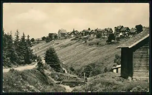 Foto AK Steinheid Neuhaus am Rennweg Thüringen Teilansicht Hanglage Häuser gel.