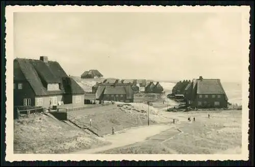 Foto AK Ansichtskarte List auf Sylt Teilansicht d. Ortschaft Reetdachhäuser 1936