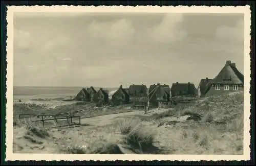 Foto AK Ansichtskarte List auf Sylt Teilansicht d. Ortschaft Reetdachhäuser 1937