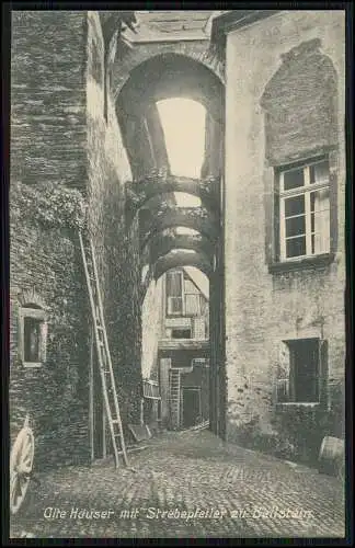 AK Beilstein an der Mosel Alte Häuser mit Strebepfeiler 1915