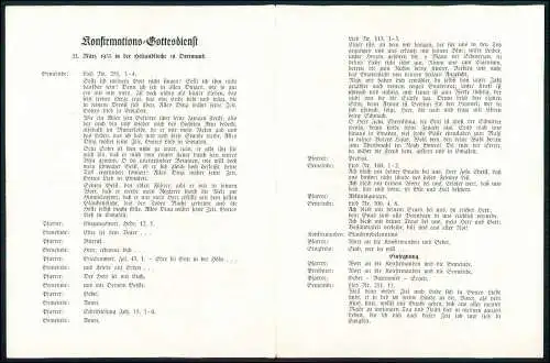 Programm Konfirmation Heliand-Kirche Kirchengemeinde St. Reinoldi Dortmund 1953