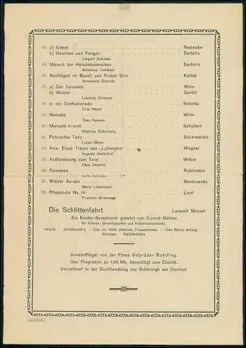 Plakat 29x20cm Großer Club Osnabrück - April 1908 öffentlicher Vorspielabend