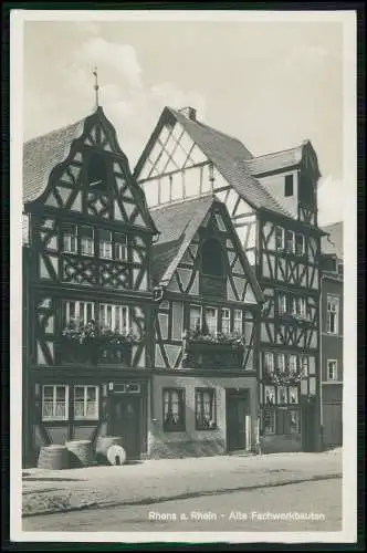 Foto AK Rhens am Rhein Historische Häuser Alte Fachwerkbauten