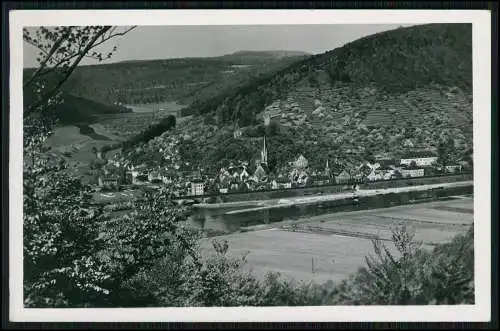 Foto AK Gemünden im Spessart Blick auf den Main und die Stadt Echt Foto