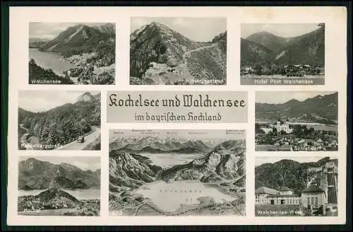 Foto AK Kochelsee und Walchensee bayerisches Hochland Mehrfachansicht Echt Foto