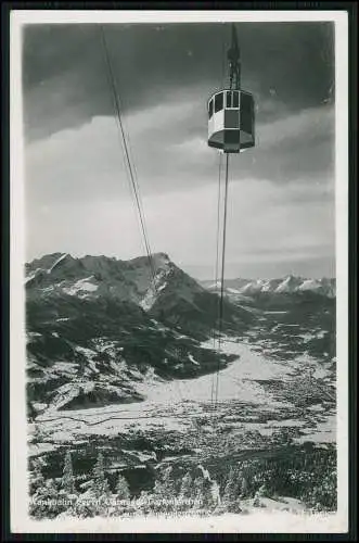 Foto AK Garmisch Partenkirchen in Oberbayern, Wankbahn gegen Zigspitze Echt Foto