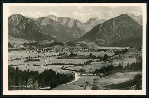 Foto AK Oberstdorf im Allgäu Panorama mit Alpen Blick Echt Foto