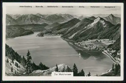 AK Landkarten Ansichtskarte Walchensee und andere benannte Berge in den Alpen