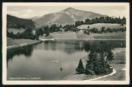 Foto AK Unterwössen in Oberbayern Blick auf den See mit Hochplatte