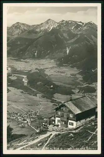 Foto AK Hochgernhaus Berghütte Marquartstein Chiemgau Blick Unterwössen Achental