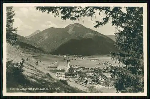 Foto AK Reit im Winkl mit Dürrnbachhorn Panorama mit Kirche vom Ort 1940