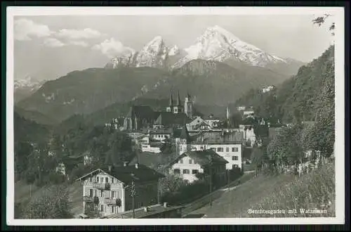 Foto AK Berchtesgaden in Oberbayern mit Watzmann und Panorama vom Ort 1940