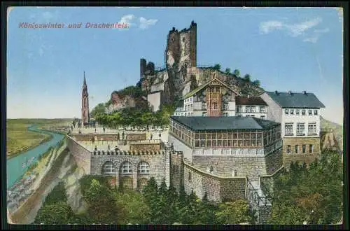 AK Königswinter am Rhein, Ruine Drachenfels 1933 gelaufen Stempel Honnef