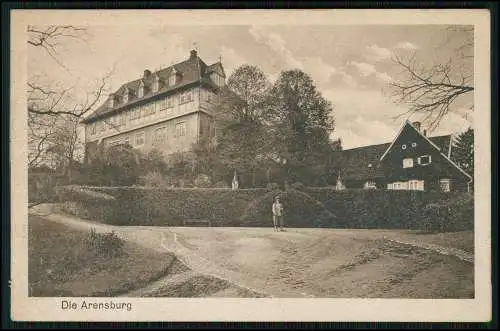 AK Steinbergen Rinteln Blick auf Schloss Arensburg Bergkuppe 1921 gelaufen