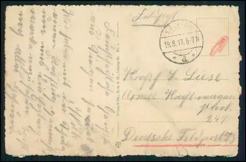 AK Siegen Unterer Schlosshof mit Bismarckdenkmal 1917 Feldpost gelaufen
