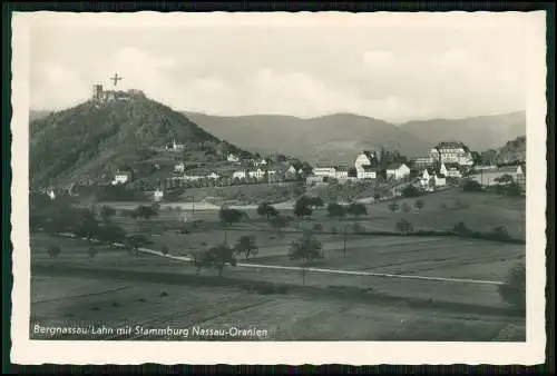 Foto AK Bad Nassau Bergnassau Lahn mit Stammburg Nassau Oranien Panorama 1941