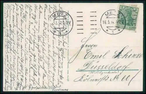 AK Metz Moselle Lothringen Restaurant Sauvage an der Mosel Dampfer 1914 gelaufen
