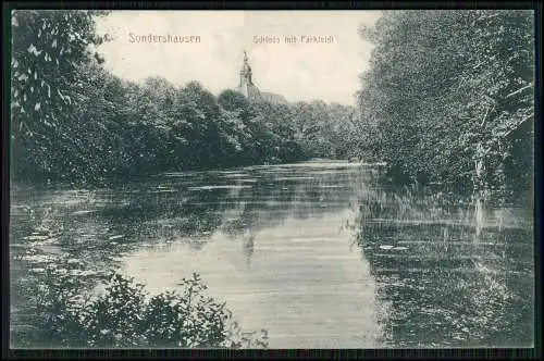 AK Sondershausen Kyffhäuserkreis Thüringen Schloss-Teich 1913 gel. Andreasberg