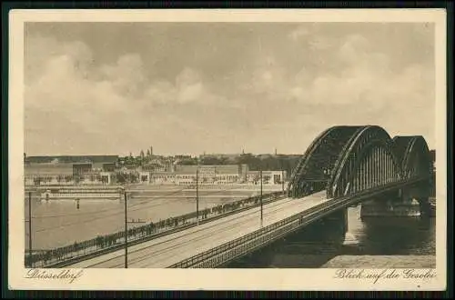 AK Düsseldorf am Rhein, Blick auf Rheinbrücke und Gesolei GeSoLei 1927 gelaufen