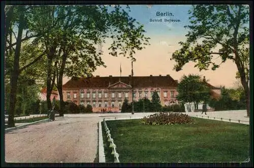 AK Berlin Schloss Bellevue Amtssitz des Bundespräsidenten 1917 Feldpost laufen