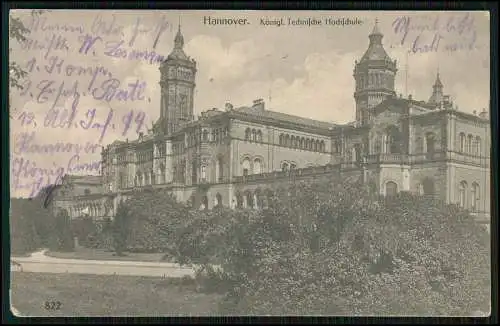 AK Hannover königlich Technische Hochschule 1915 Feldpost gelaufen