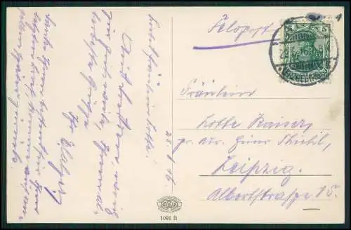 AK Dresden an der Elbe Blick auf Brücke Straßenbahn und Altstadt 1916 gelaufen