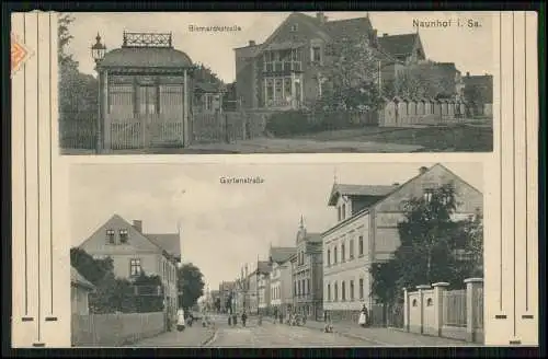 AK Ansichtskarte Postkarte Naunhof bei Leipzig Waldstraße Gartenstraße 1918 gel.