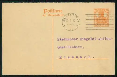 Postkarte Aktienziegelei Eisenacher Ziegeleibetrieb in Eisenach Stregda 1917 gel