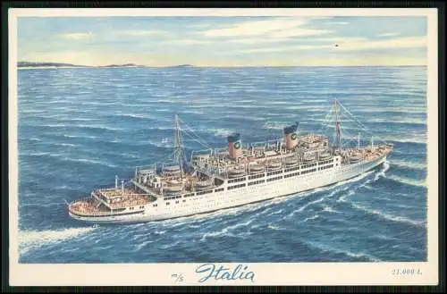 AK Künstler Ansichtskarte Postkarte - MS Italia, Home Lines, Passagierschiff