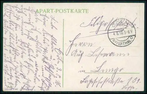 AK Köln Artillerie Kaserne Dämmerung Fenster beleuchtet 1916 Feldpost gelaufen