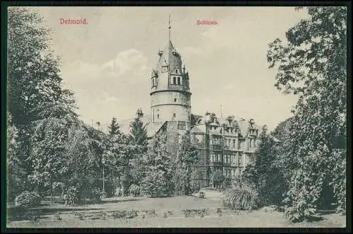 AK Detmold Lippe Schloss 1915 gelaufen nach Lemgo Lippe