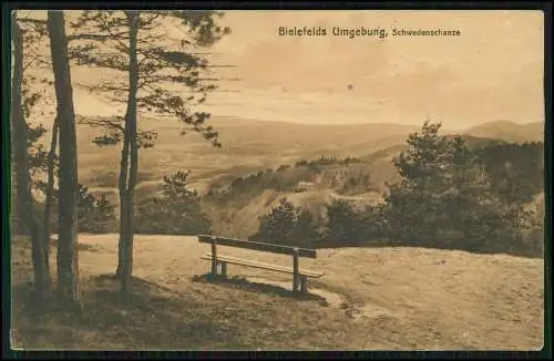 AK Bielefeld, Blick auf den Ort von der Schwedenschanze 1915 Feldpost gelaufen