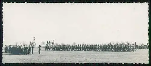 Foto 18x7 cm Soldaten Wehrmacht Aufmarsch exerzieren 1. Kompanie im Felde 1935