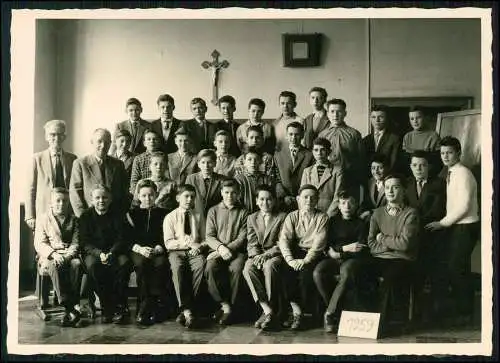 Foto 18x13cm Schulklasse Lehrer Entlassungsjahr 1959 Gymnasium Lahnstein Koblenz