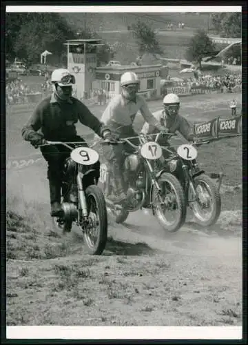 Pressefoto 15x13cm Motorrad Motocross-Rennen im Gelände 1950-65 NRW u.a. Nr. 46