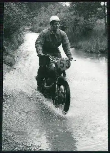 Pressefoto 18x13cm Motorrad Motocross-Rennen im Gelände 1953-65 NRW u.a. Nr. 43