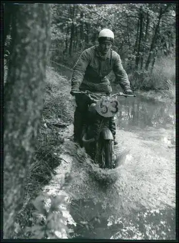 Pressefoto 18x13cm Motorrad Motocross-Rennen im Gelände 1953-65 NRW u.a. Nr. 42