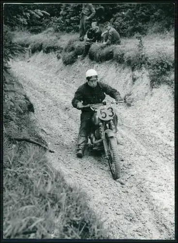 Pressefoto 18x13cm Motorrad Motocross-Rennen im Gelände 1953-65 NRW u.a. Nr. 36