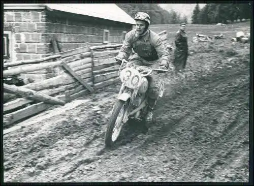 Pressefoto 18x13cm Motorrad Motocross-Rennen im Gelände 1953-65 NRW u.a. Nr. 28