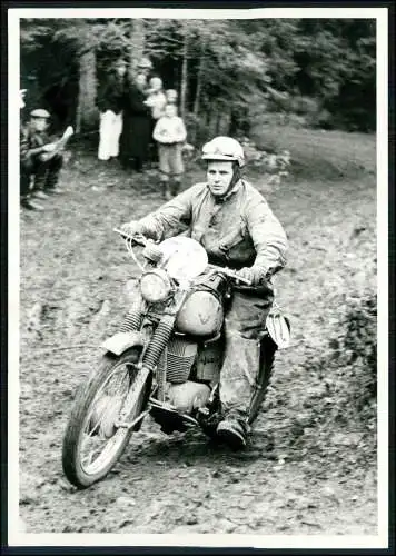 Pressefoto 18x13cm Motorrad Motocross-Rennen im Gelände 1953-65 NRW u.a. Nr. 26