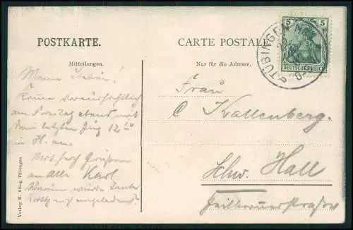 AK Bebenhausen Tübingen am Neckar Jagdschloss Speisesaal 1907 gelaufen