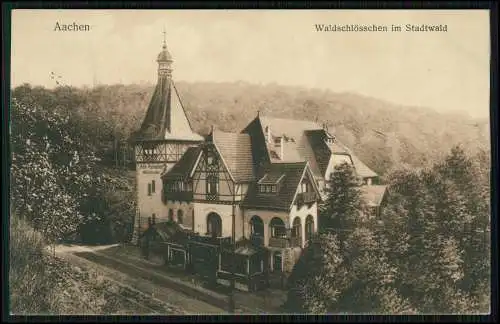 AK Aachen in Nordrhein Westfalen, Waldschlösschen im Stadtwald 1914 gelaufen