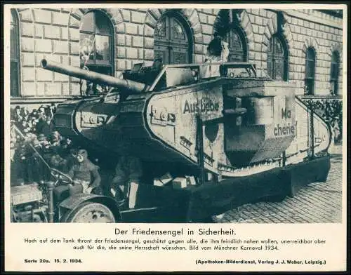 Foto 23×18cm Bilderdienst Panzer Tank 1. WK Karneval München 1934