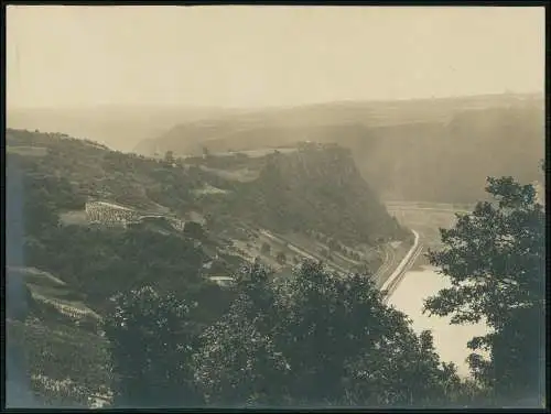 Foto 24×18cm Sankt Goarshausen Rheinufer Loreleyfelsen das Rheintal 1910