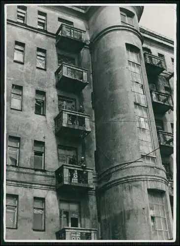 3x Foto 17×12 cm Wehrmacht Soldaten Quartier Hochhaus Russland Kriegszerstörung