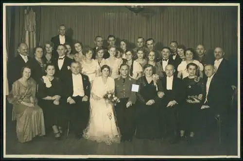 Foto 22×14 Hochzeit 1939 Bräutigam Uniform Atelier Faulhaber Hamburg Fuhlsbüttel