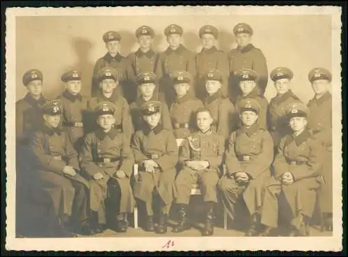 Foto 17×12 cm Gruppe Soldaten Atelier Budik Bernburg Saale 1938