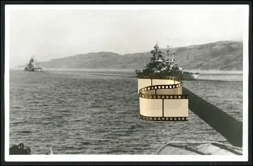 Foto AK Schlachtschiff Tirpitz -  mit Admiral Hipper in Norwegen